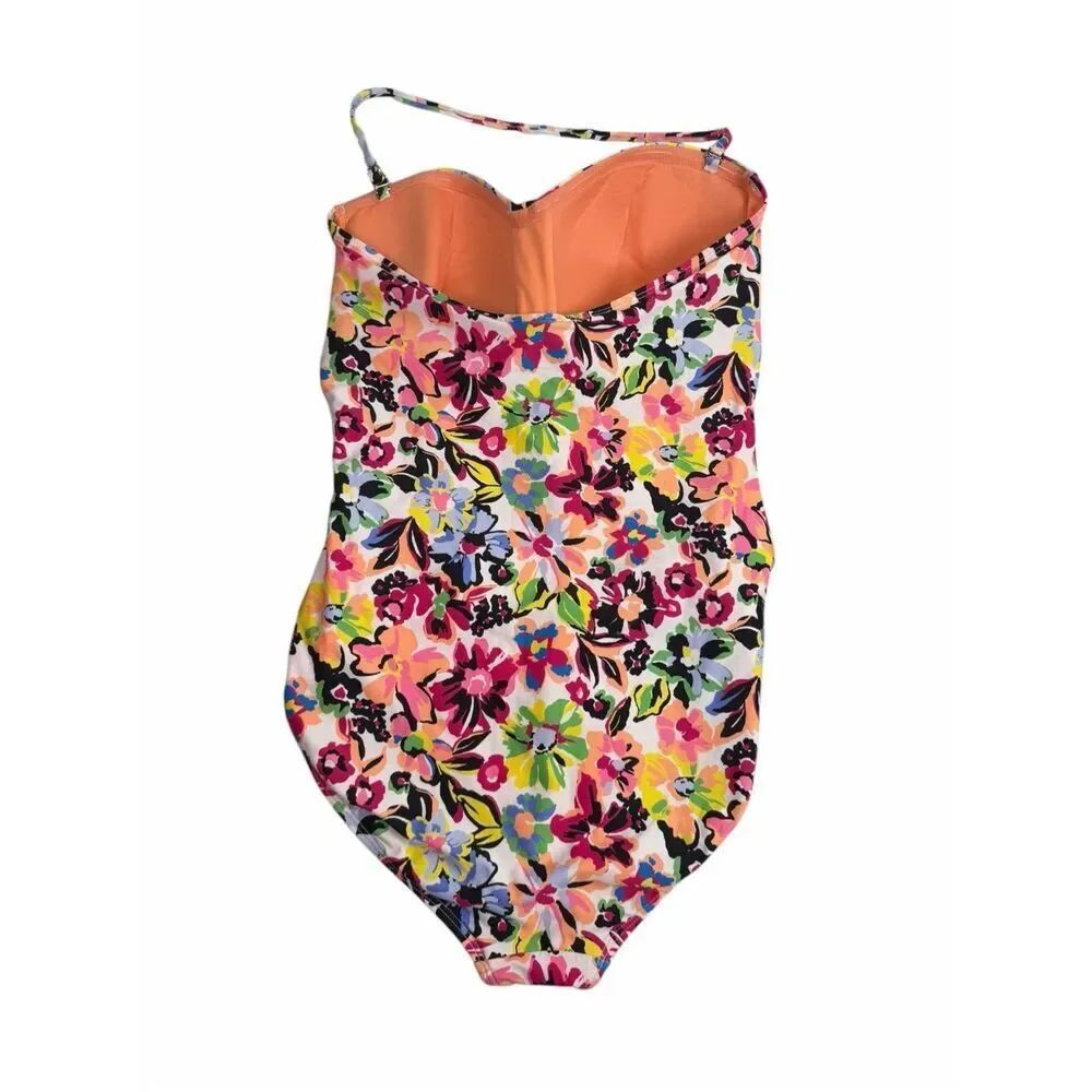 Anne Cole size 14 Twist Front Shirred One-Piece Swimsuit Floral - Picture 2 of 7